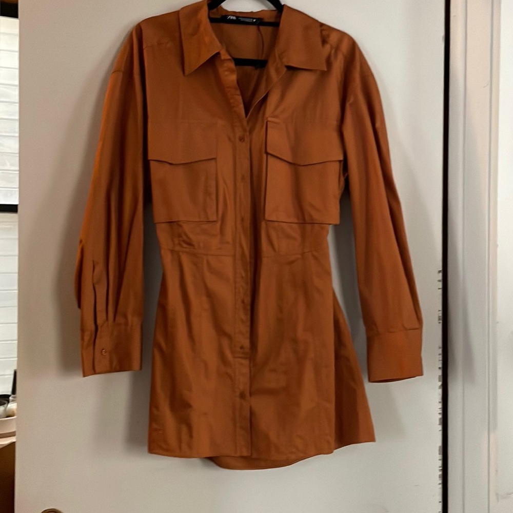 Burnt orange/light brown long sleeve dress